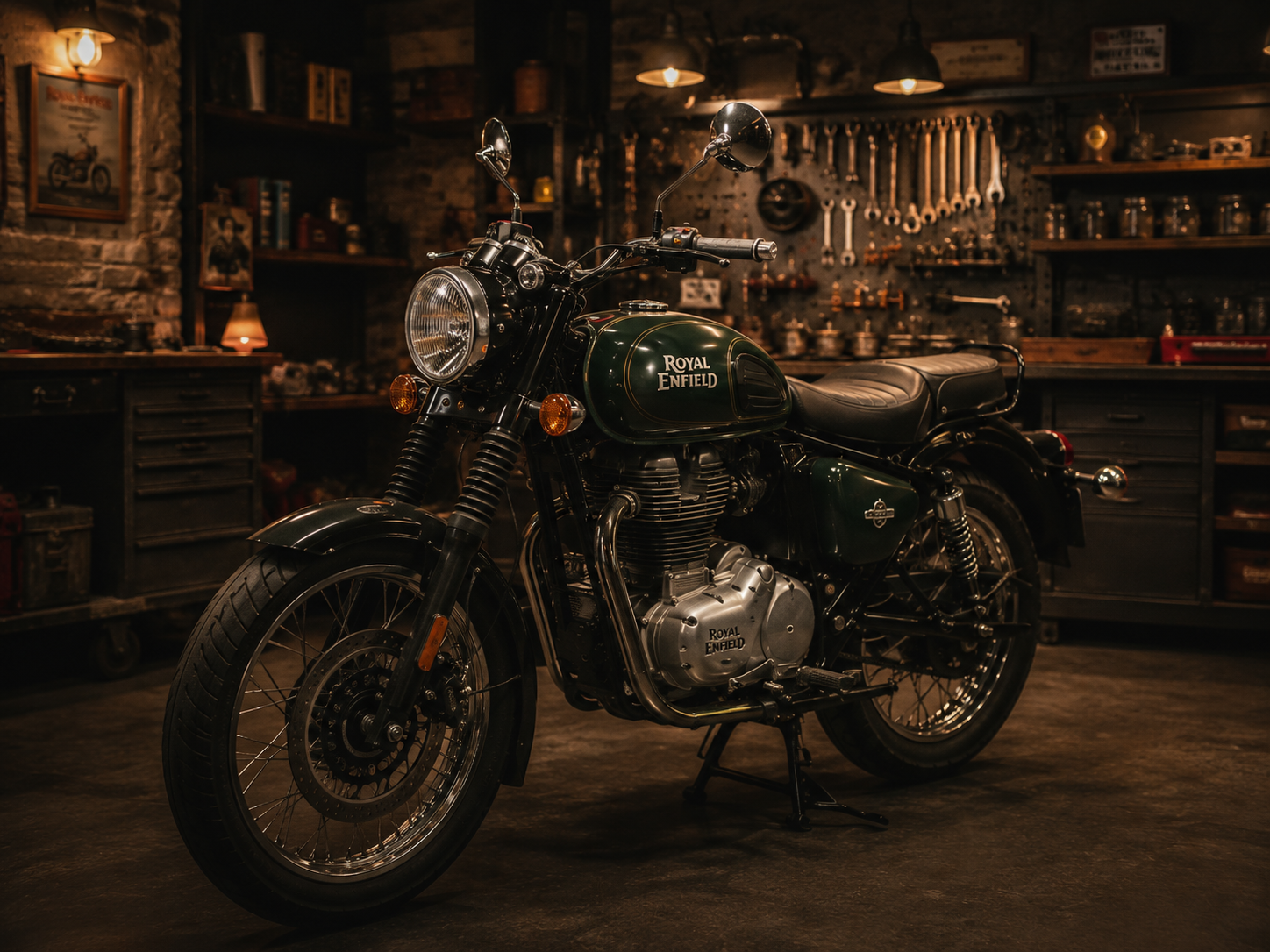 Royal Enfield Classic en el taller
